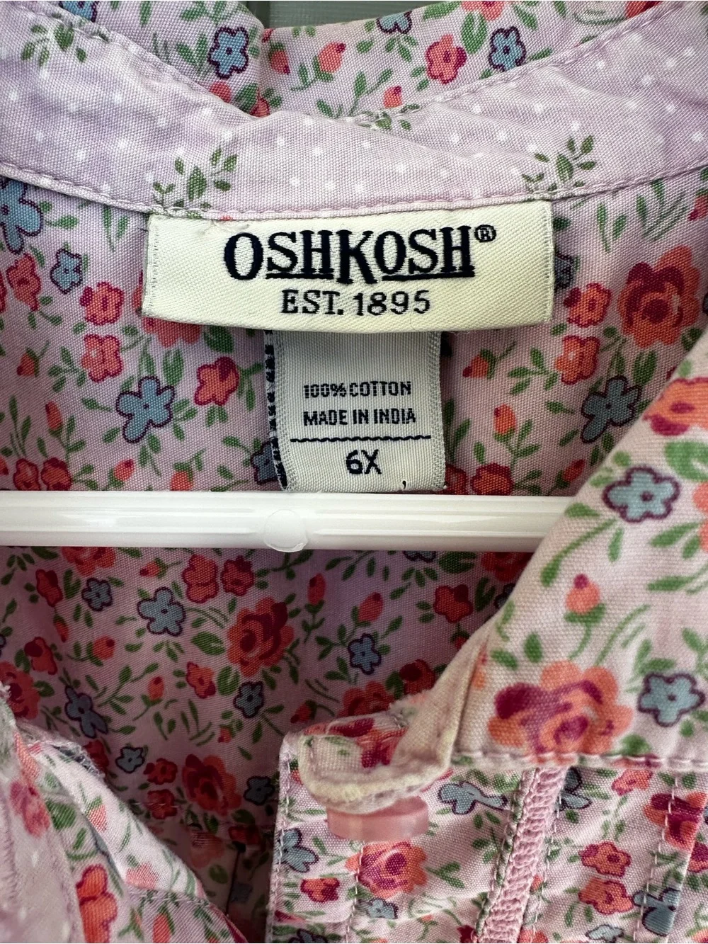 OshKosh B'gosh Pink Floral Pintuck Button-Down Shirt